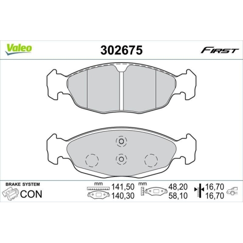 VALEO Bremsbelagsatz, Scheibenbremse FIRST 302675
