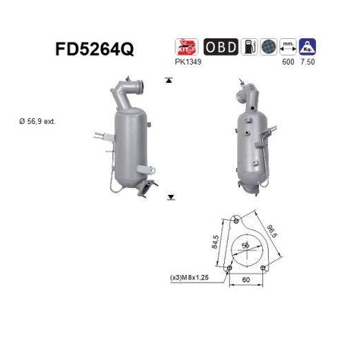 AS Ru&szlig;-/Partikelfilter, Abgasanlage FD5264Q