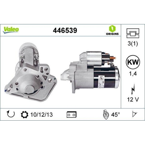 VALEO Starter VALEO ORIGINS 446539