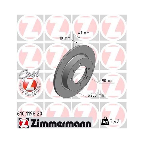 ZIMMERMANN Bremsscheibe COAT Z 610.1198.20