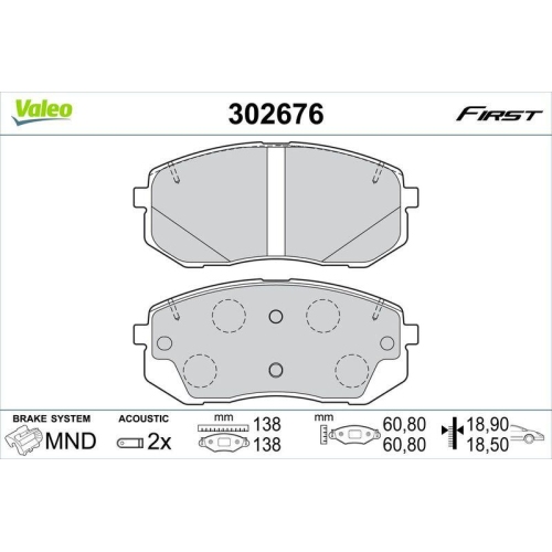 VALEO Bremsbelagsatz, Scheibenbremse FIRST 302676
