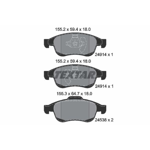 TEXTAR Bremsbelagsatz, Scheibenbremse Q+ 2491401