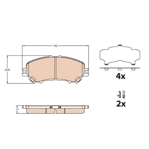 TRW Bremsbelagsatz, Scheibenbremse GDB3631