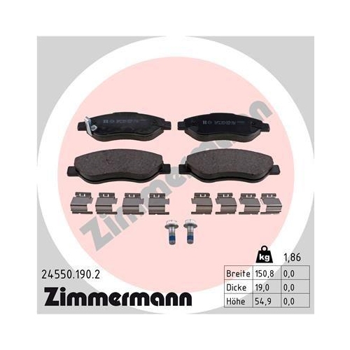 ZIMMERMANN Bremsbelagsatz, Scheibenbremse 24550.190.2