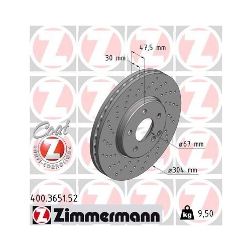 ZIMMERMANN Bremsscheibe SPORT Z 400.3651.52