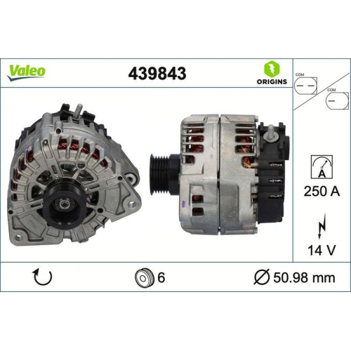 VALEO Generator VALEO ORIGINS - NEW O.E. TECHNOLOGIE 439843