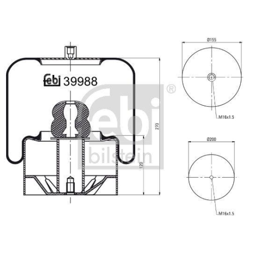 FEBI BILSTEIN Federbalg, Luftfederung 39988