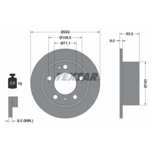 TEXTAR Bremsscheibe 92054500