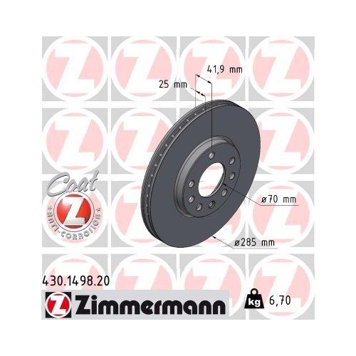 ZIMMERMANN Bremsscheibe COAT Z 430.1498.20