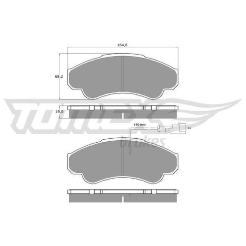 TOMEX Brakes Bremsbelagsatz, Scheibenbremse TX 12-47