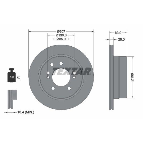 TEXTAR Bremsscheibe PRO 92341003
