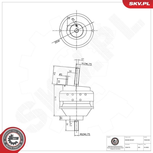 ESEN SKV Lagerung, Motor 75SKV332
