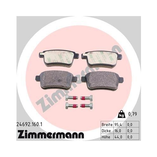 ZIMMERMANN Bremsbelagsatz, Scheibenbremse 24692.160.1