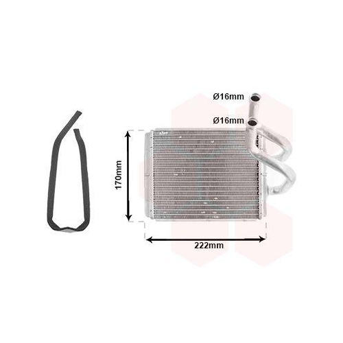 VAN WEZEL W&auml;rmetauscher, Innenraumheizung 83006170