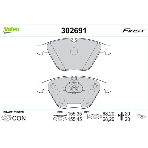 VALEO Bremsbelagsatz, Scheibenbremse FIRST 302691