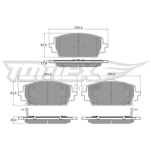 TOMEX Brakes Bremsbelagsatz, Scheibenbremse TX 60-18