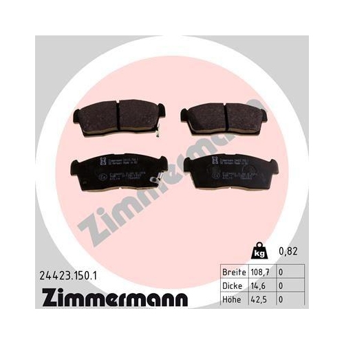 ZIMMERMANN Bremsbelagsatz, Scheibenbremse 24423.150.1