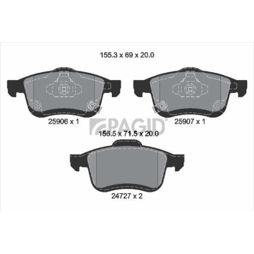 PAGID Bremsbelagsatz, Scheibenbremse T2325N