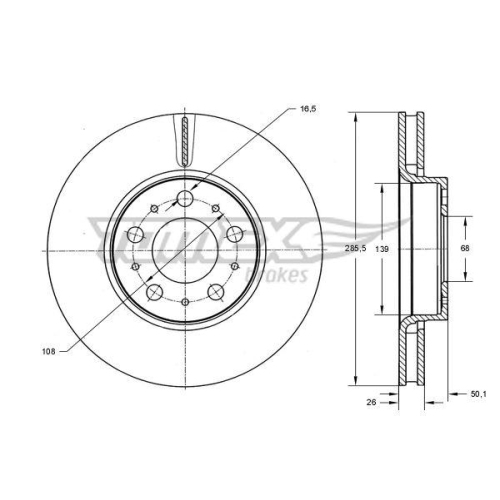 TOMEX Brakes Bremsscheibe TX 71-43