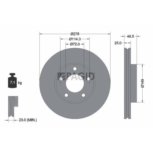 PAGID Bremsscheibe 54303NC