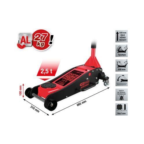 performance Hydraulischer Aluminium Wagenheber, 2500 kg, 100-450 mm KS TOOLS