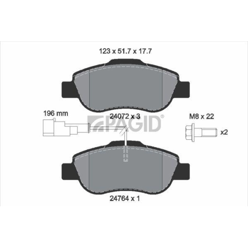 PAGID Bremsbelagsatz, Scheibenbremse T1832N