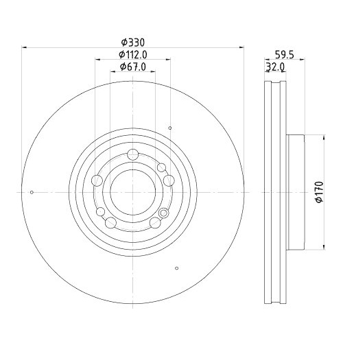 HELLA Bremsscheibe PRO HC 8DD 355 132-331