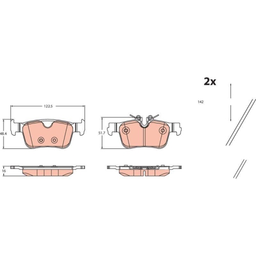 TRW Bremsbelagsatz, Scheibenbremse GDB2499