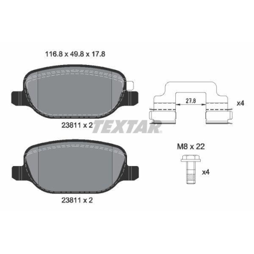 TEXTAR Bremsbelagsatz, Scheibenbremse Q+ 2381103