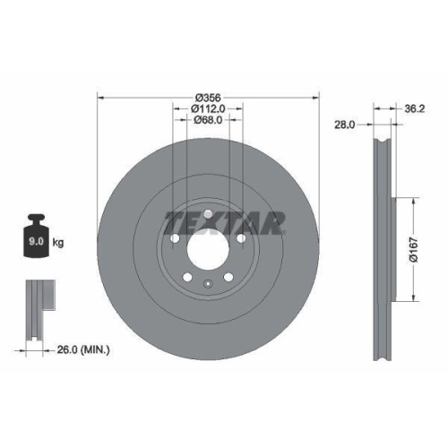 TEXTAR Bremsscheibe PRO+ 92341205