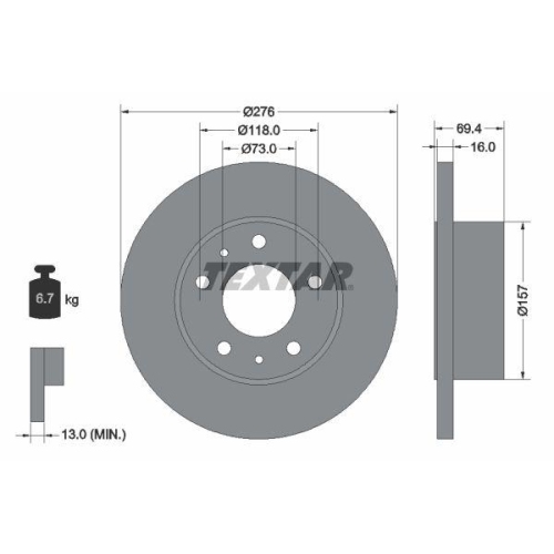 TEXTAR Bremsscheibe 93104700