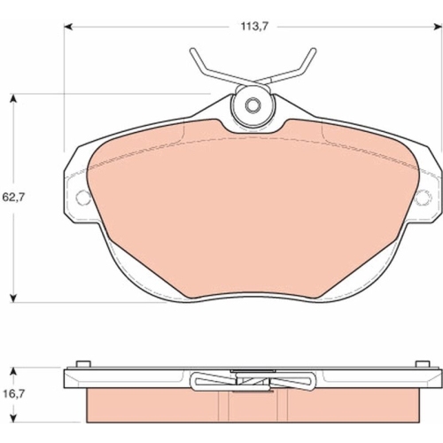 TRW Bremsbelagsatz, Scheibenbremse GDB1664