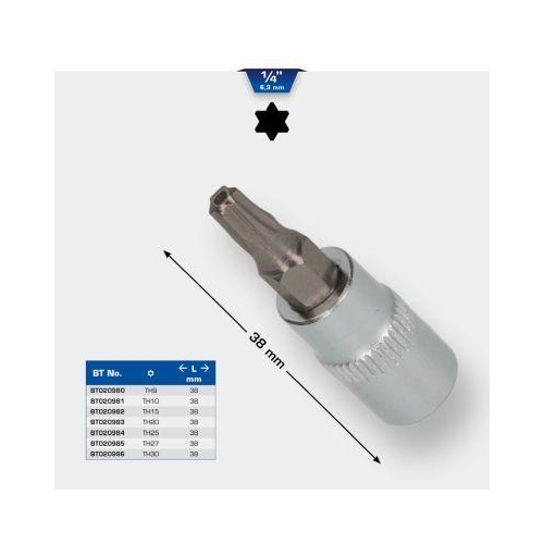 1/4 Zoll Torx-Bit-Stecknuss, mit Stirnlochbohrung, TB15 BRILLIANT TOOLS BT020982