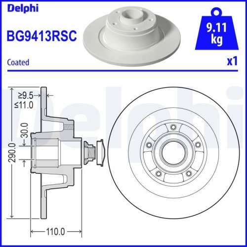 DELPHI Bremsscheibe BG9413RSC