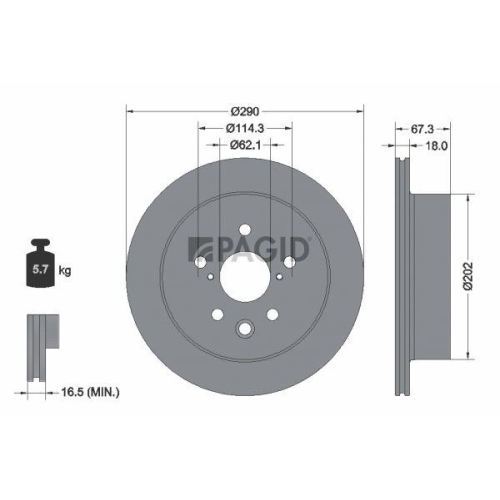 PAGID Bremsscheibe 56344NC