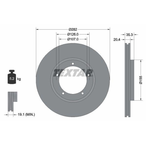 TEXTAR Bremsscheibe PRO+ 92006105