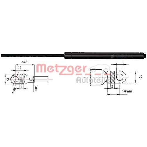 METZGER AUTOTEILE Gasfeder, Motorhaube 2110213