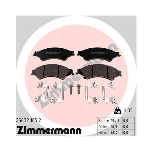 ZIMMERMANN Bremsbelagsatz, Scheibenbremse 25632.165.2