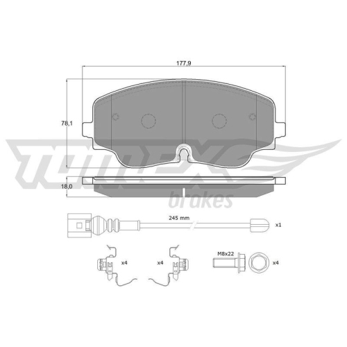 TOMEX Brakes Bremsbelagsatz, Scheibenbremse TX 19-87