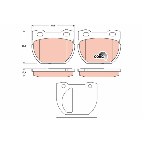 TRW Bremsbelagsatz, Scheibenbremse COTEC GDB1666