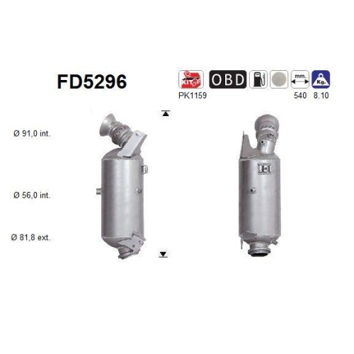 AS Ru&szlig;-/Partikelfilter, Abgasanlage FD5296