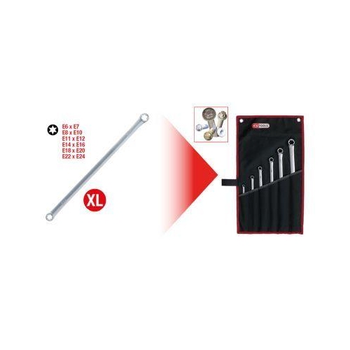 CHROMEplus Torx-E-Doppel-Ringschl&uuml;ssel, 6-tlgXL KS TOOLS 518.0930