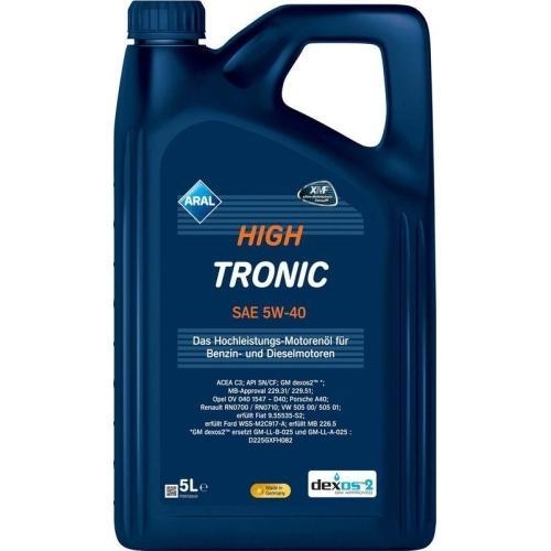 Aral Motor&ouml;l Motoren&ouml;l HighTronic 5W-40 5 Liter Kanister 15F47D