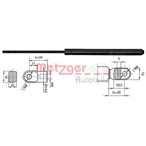 METZGER AUTOTEILE Gasfeder, Koffer-/Laderaum 2110390