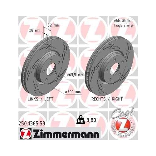 ZIMMERMANN Bremsscheibe BLACK Z 250.1365.53