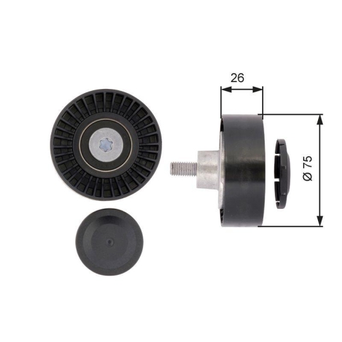 GATES Umlenk-/Führungsrolle, Keilrippenriemen DriveAlign™ T36385