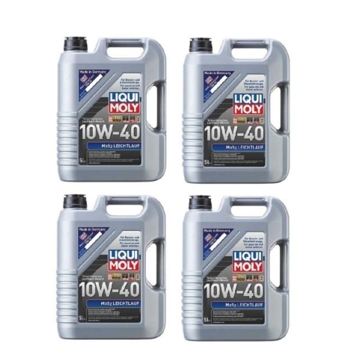 Liqui Moly Motor&ouml;l MoS2 Leichtlauf, 10W-40, 20-Liter 4 Kanister - Art.Nr. 1092