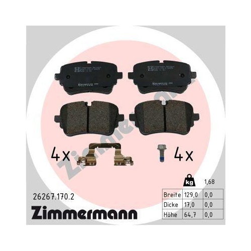 ZIMMERMANN Bremsbelagsatz, Scheibenbremse 26267.170.2