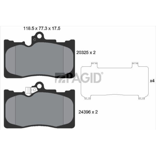 PAGID Bremsbelagsatz, Scheibenbremse T1529N