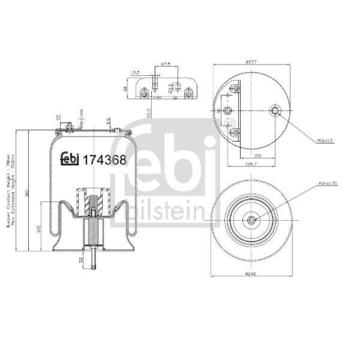 FEBI BILSTEIN Federbalg, Luftfederung 174368